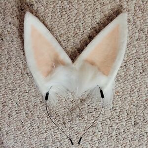 Adorable White and Cream Bunny Ear Headband